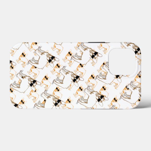 Frenchie Howlelu Oranje Pattern Case-Mate iPhone Case (Achterkant (horizontaal))