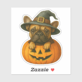 Frenchie in Pumpkin Sticker