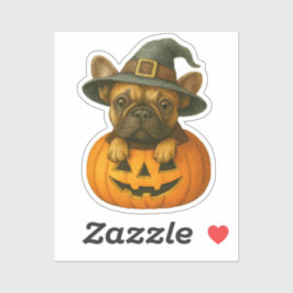 Frenchie in Pumpkin Sticker