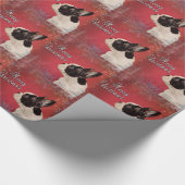 Frenchie-kerstkaart Cadeaupapier (Hoek)