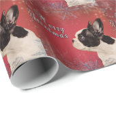 Frenchie-kerstkaart Cadeaupapier (Rol Hoek)