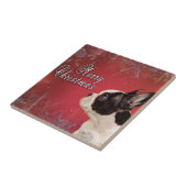 Frenchie-kerstkaart Tegeltje (Zijkant)