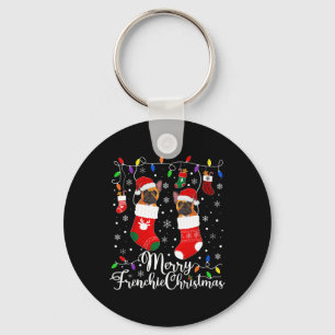 Frenchie Kerstmis Franse Bulldog Xmas Party 1 Sleutelhanger