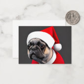 Frenchie Kerstmis Notitiekaartje (Voorkant / Achterkant in situ)