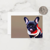 Frenchie Kerstmis Notitiekaartje (Voorkant / Achterkant in situ)