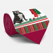 Frenchie-kerstStropdas Stropdas (Opgerold)