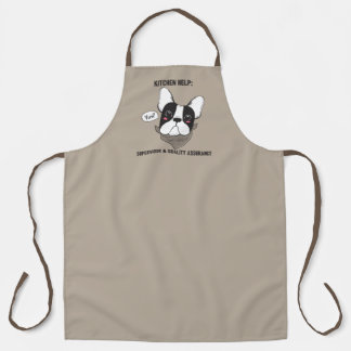 Frenchie Kitchen Help Apron - Bruin Schort