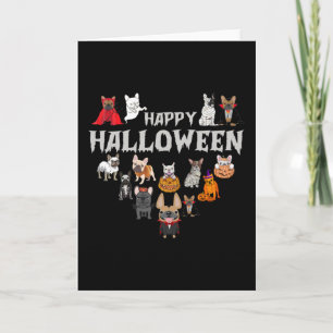 Frenchie kostuum Fijne Halloween Franse Bulldog Kaart