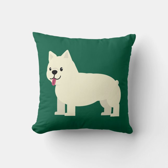 Frenchie Liefhebber Groen Kussen (Voorkant)
