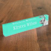 Frenchie Love | Aqua Colour Naambordje (Zijkant)