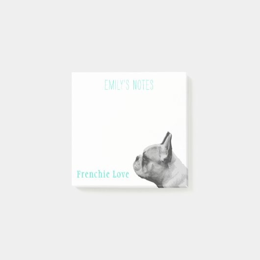 Frenchie Love | Gepersonaliseerde Franse buldog Post-it® Notes (Voorkant)