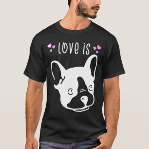 Frenchie Love is een Franse Bulldog Schattige Love T-shirt