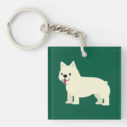 Frenchie Lover Green Sleutelhanger (voorkant)