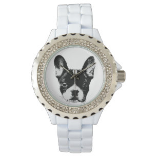 Frenchie Ma Cute French Bulldog Face Horloge