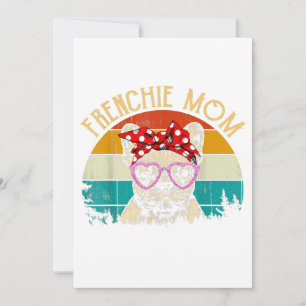 Frenchie mam Lover Gift Retro Style Aankondiging