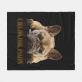 frenchie mama | cadeau van franse stierenhond fleece deken (Voorkant (Horizontaal))