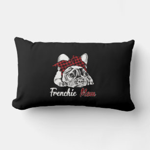 frenchie mama Franse stierenhond met rood gelid Kussen