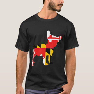 Frenchie Maryland Vlag Franse Bulldog Silhouet T-shirt