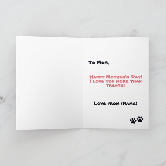 Frenchie Moederdag Blauw Tane Franse Bulldog Kaart (Binnen)