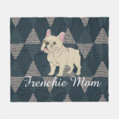 Frenchie Mom Fleece Deken (Voorkant (Horizontaal))