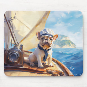 Frenchie op een jacht muismat