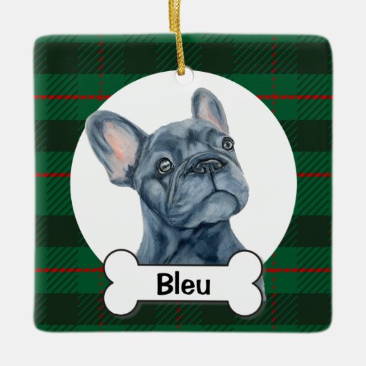 Frenchie Ornament, French Bulldog  Keramisch Ornament (Voorkant)