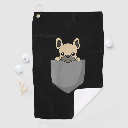 Frenchie Pocket Funny French Bulldog Gift Golfhanddoek (Insitu)