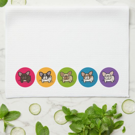 Frenchie Rainbow Theedoek (Gevouwen)