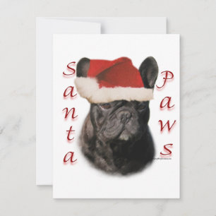 Frenchie Santa Paws Feestdagenkaart