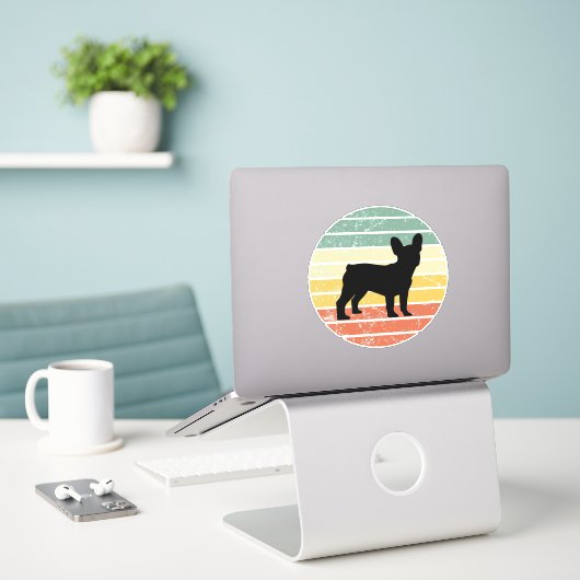 Frenchie Sticker (Laptop op bureau)