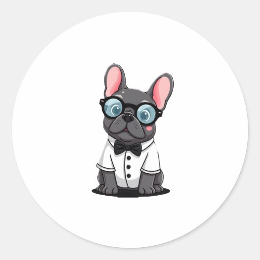 Frenchie The Gentlemen Kopie (5) Ronde Sticker (Voorkant)