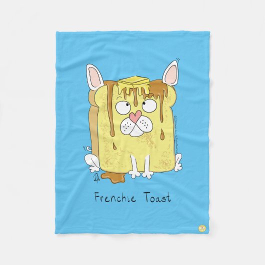 Frenchie Toast Franse Bulldog Fleece Deken (Voorkant)