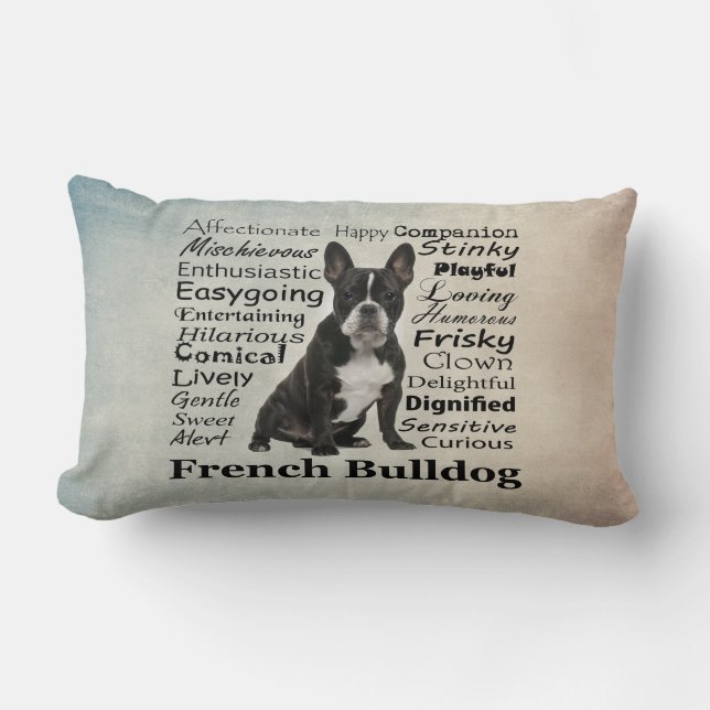 Frenchie Traits Pillow Kussen (Voorkant)