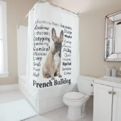 Frenchie Traits Shower Curtain Douchegordijn (In situ)