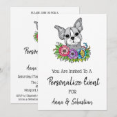 *~* Frenchie  Uitnodiging voor evenement met een s (Voorkant / Achterkant)