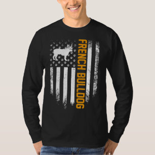 Frenchie USA Franse Bulldog Amerikaanse Vlag T-shirt