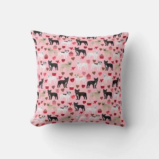 frenchie valentines aime coussin (Recto)