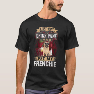 Frenchie Wine Dog French Bulldog Christmas Idea T-shirt