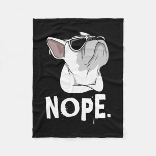 Frenchie Witte Franse Bulldog Fleece Deken