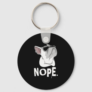Frenchie Witte Franse Bulldog Sleutelhanger