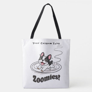 Frenchie Zoomies-Cute Franse Bulldog Tote Bag