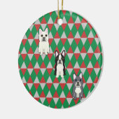 Frenchies Holiday Diamonds Keramisch Ornament (Links)