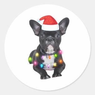 frenchies kerstcadeau voor bulldog liefhebbers ronde sticker