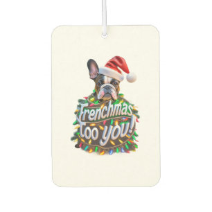 Frenchmas aan u Bulldog Dog Tree Christmas Light Luchtverfrisser
