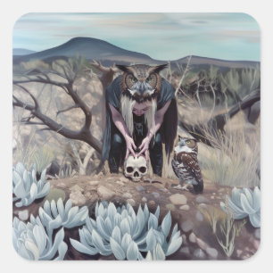 Frenologie Vierkante Sticker