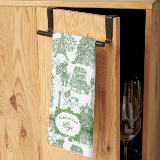 FRENSE BULLDOG Groene Toile Theedoek