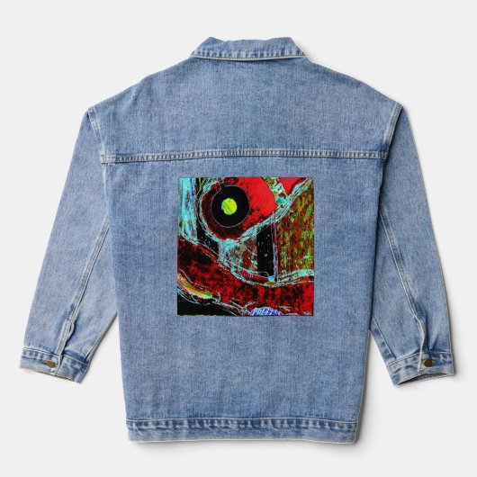 Frequency Serpent – Abstract Energy Compact Mirror Denim Jacket (Achterkant)