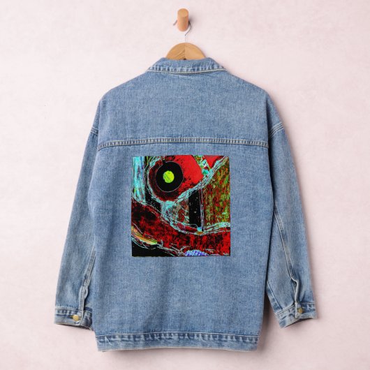Frequency Serpent – Abstract Energy Compact Mirror Denim Jacket (Hangar)