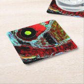 Frequency Serpent – Abstract Energy Compact Mirror Vierkante Kartonnen Onderzetter (Schuin)