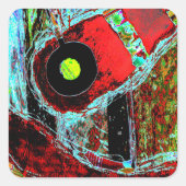 Frequency Serpent – Abstract Energy Compact Mirror Vierkante Sticker (Voorkant)